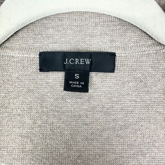 J Crew Camille Shrunken Sweater Blazer Size Small Wool Cotton Blend Tan Classic - Picture 4 of 5